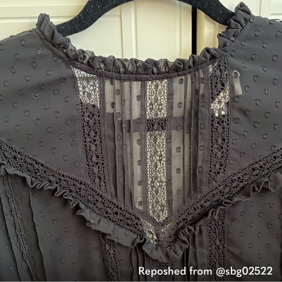 Sezane Black Sheer Blouse - Picture 3 of 6